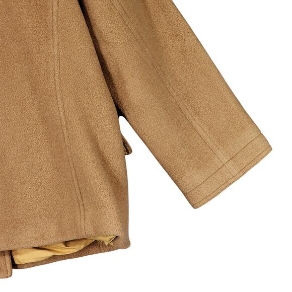 J Crew Pea Coat sz M Women Camel Beige Wool Lined Double Breasted Pockets‎ READ - Picture 14 of 14